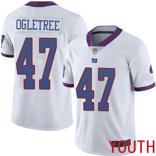 Youth New York Giants #47 Alec Ogletree Limited White Rush Vapor Untouchable Football NFL Jersey